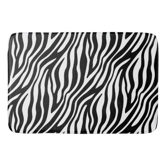 Zebra Print Black en White Stripes Pattern Badmat (Voorkant)