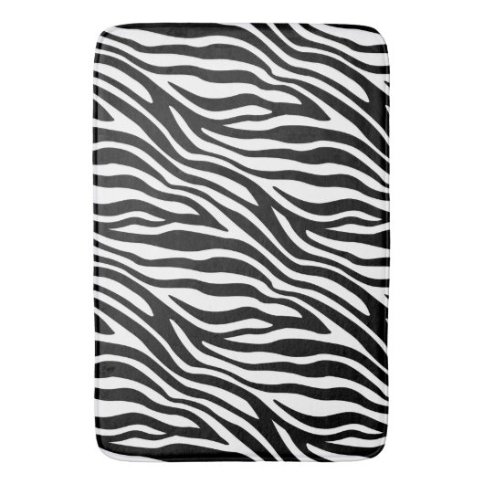 Zebra Print Black en White Stripes Pattern Badmat (Voorkant Verticaal)