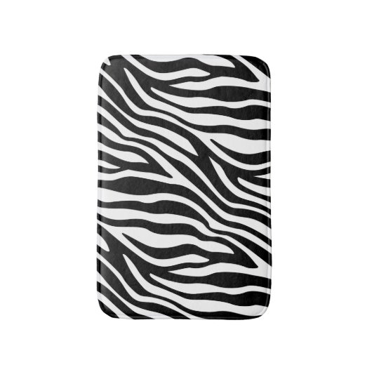 Zebra Print Black en White Stripes Pattern Badmat (Voorkant Verticaal)