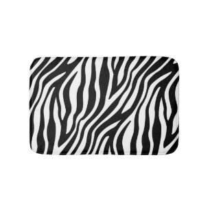 Zebra Print Black en White Stripes Pattern Badmat