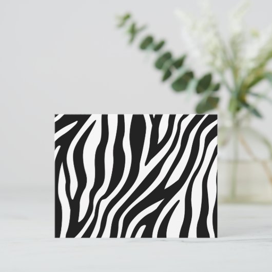 Zebra Print Black en White Stripes Pattern Briefkaart (Staand voorkant)