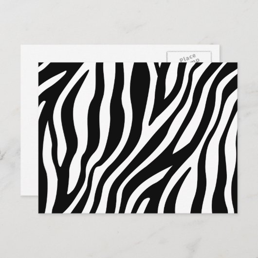 Zebra Print Black en White Stripes Pattern Briefkaart (Voorkant / Achterkant)
