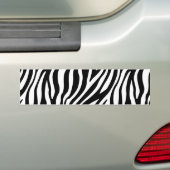 Zebra Print Black en White Stripes Pattern Bumpersticker (Op auto)