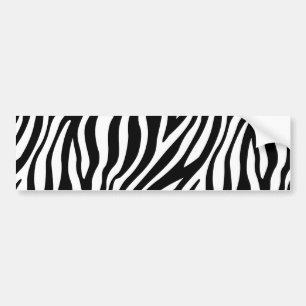 Zebra Print Black en White Stripes Pattern Bumpersticker
