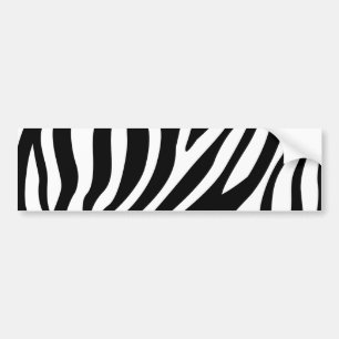 Zebra Print Black en White Stripes Pattern Bumpersticker