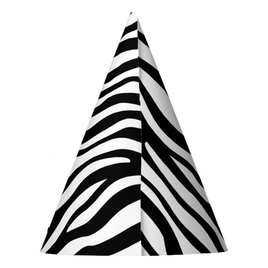 Zebra Print Black en White Stripes Pattern Feesthoedjes (Achterkant)