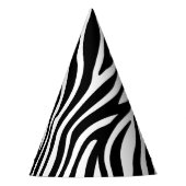 Zebra Print Black en White Stripes Pattern Feesthoedjes (Voorkant)