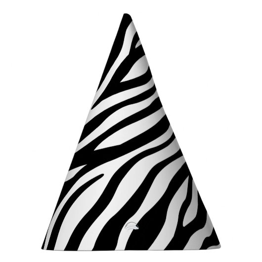 Zebra Print Black en White Stripes Pattern Feesthoedjes (Rechts)