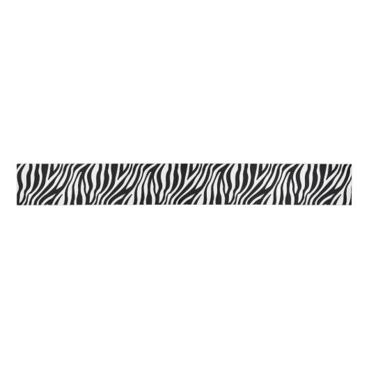 Zebra Print Black en White Stripes Pattern Grosgrain Lint (Voorkant)