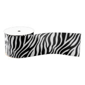 Zebra Print Black en White Stripes Pattern Grosgrain Lint (Spoel)
