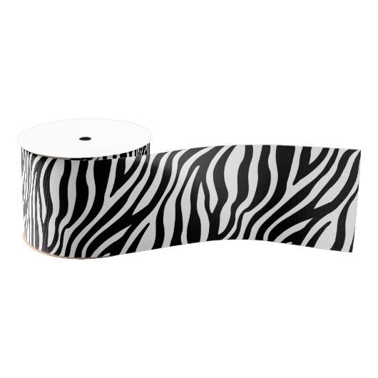 Zebra Print Black en White Stripes Pattern Grosgrain Lint (Spoel)