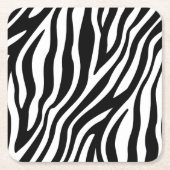 Zebra Print Black en White Stripes Pattern Kartonnen Onderzetters (Voorkant)