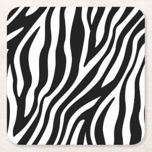 Zebra Print Black en White Stripes Pattern Kartonnen Onderzetters