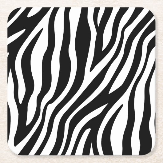 Zebra Print Black en White Stripes Pattern Kartonnen Onderzetters (Voorkant)