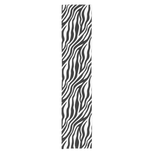 Zebra Print Black en White Stripes Pattern Korte Tafelloper (Voorkant)