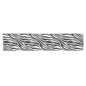 Zebra Print Black en White Stripes Pattern Korte Tafelloper (Horizontaal)
