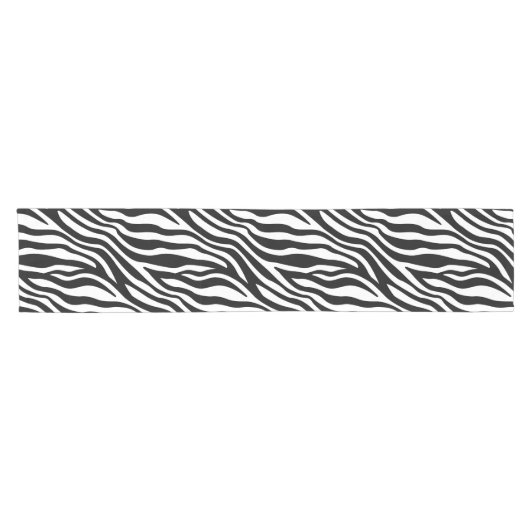 Zebra Print Black en White Stripes Pattern Korte Tafelloper (Horizontaal)