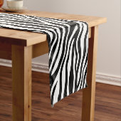 Zebra Print Black en White Stripes Pattern Korte Tafelloper (Voorbeeld)