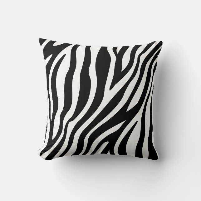 Zebra Print Black en White Stripes Pattern Kussen (Voorkant)