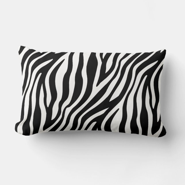 Zebra Print Black en White Stripes Pattern Kussen (Voorkant)