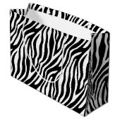 Zebra Print Black en White Stripes Pattern Large Cadeautasje (Achterkant Gekanteld)