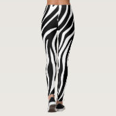 Zebra Print Black en White Stripes Pattern Leggings (Achterkant)
