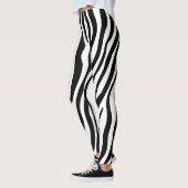Zebra Print Black en White Stripes Pattern Leggings (Links)