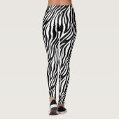 Zebra Print Black en White Stripes Pattern Leggings (Achterkant)