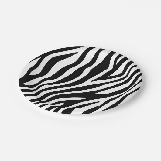 Zebra Print Black en White Stripes Pattern Papieren Bordje (Gekanteld)