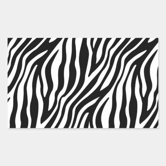 Zebra Print Black en White Stripes Pattern Rechthoekige Sticker (Voorkant)