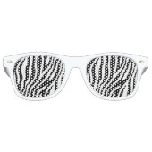 Zebra Print Black en White Stripes Pattern Retro Zonnebril (Voorkant)