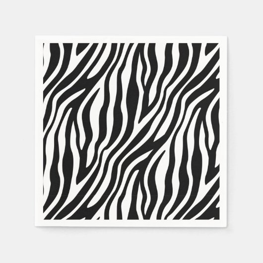 Zebra Print Black en White Stripes Pattern Servet (Voorkant)
