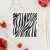 Zebra Print Black en White Stripes Pattern Servet (Insitu)