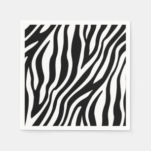Zebra Print Black en White Stripes Pattern Servet