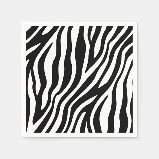 Zebra Print Black en White Stripes Pattern Servet (Voorkant)