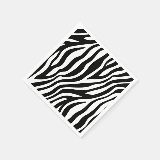 Zebra Print Black en White Stripes Pattern Servet (Hoek)