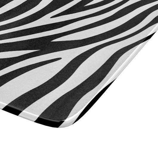 Zebra Print Black en White Stripes Pattern Snijplank (Hoek)
