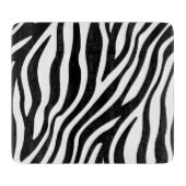 Zebra Print Black en White Stripes Pattern Snijplank (Voorkant)