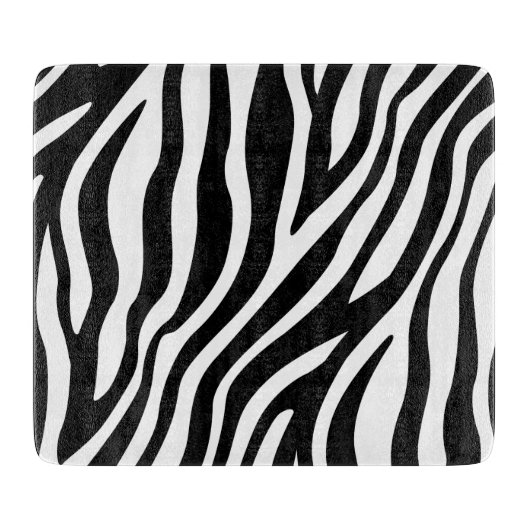 Zebra Print Black en White Stripes Pattern Snijplank (Voorkant)