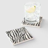 Zebra Print Black en White Stripes Pattern Stenen Onderzetter (Zijkant)