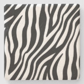 Zebra Print Black en White Stripes Pattern Stenen Onderzetter (Voorkant)
