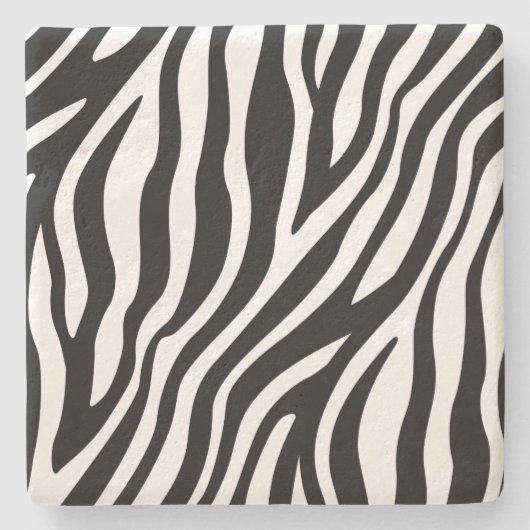 Zebra Print Black en White Stripes Pattern Stenen Onderzetter (Voorkant)