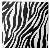 Zebra Print Black en White Stripes Pattern Tegeltje (Voorkant)