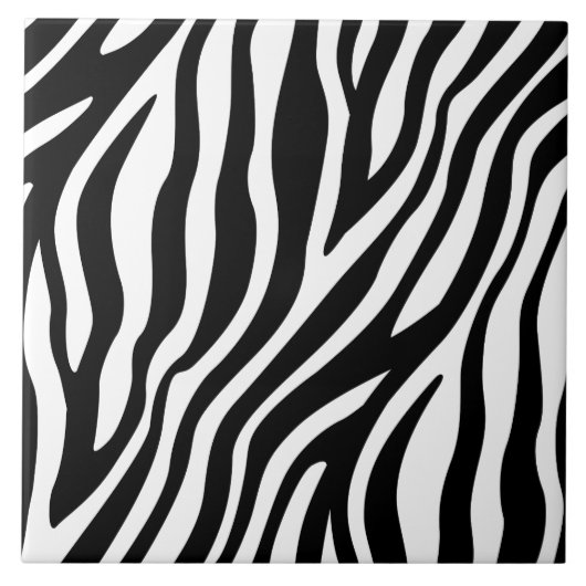 Zebra Print Black en White Stripes Pattern Tegeltje (Voorkant)