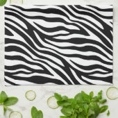 Zebra Print Black en White Stripes Pattern Theedoek (Gevouwen)