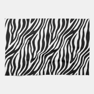 Zebra Print Black en White Stripes Pattern Theedoek