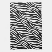 Zebra Print Black en White Stripes Pattern Theedoek (Verticaal)