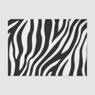 Zebra Print Black en White Stripes Pattern Tissuepapier