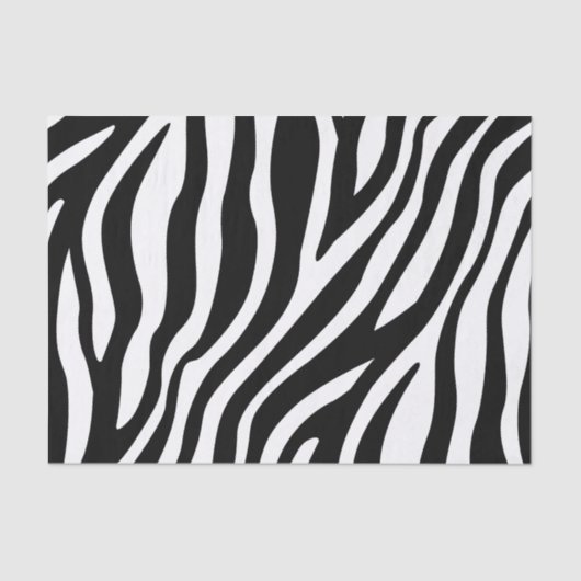 Zebra Print Black en White Stripes Pattern Tissuepapier (Voorkant)