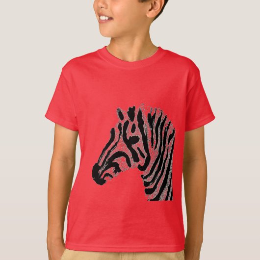 Zebra Print Black en White Stripes T-shirt (Voorkant)